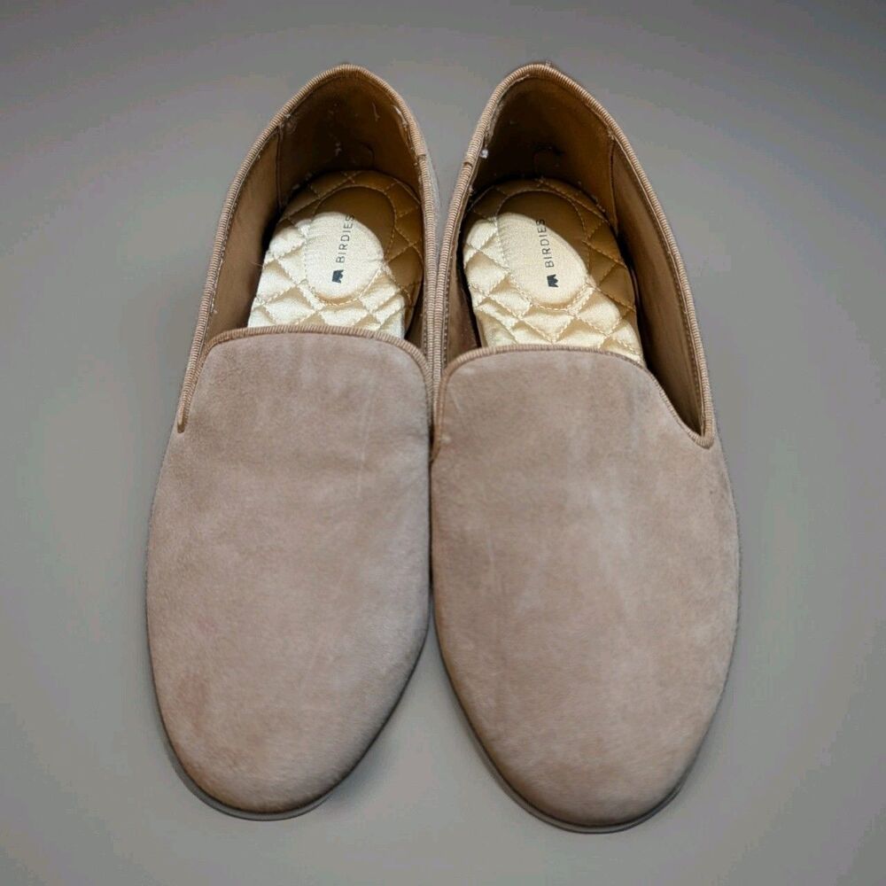 Birdies The Starling Suede Loafers Latte Tan Slip On Comfort Smoking Flats 8.5